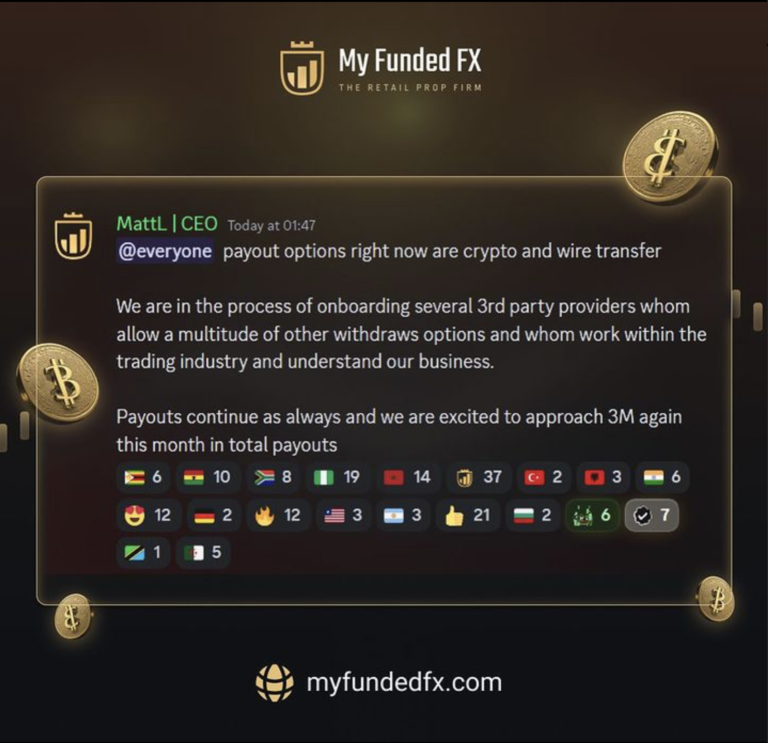 MyFundedFX Payouts Options Instagram