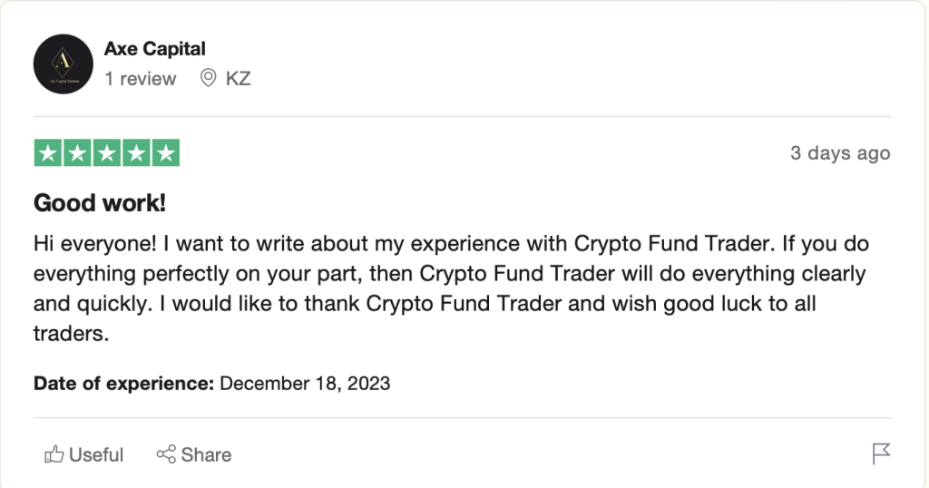 Crypto Fund Trader Trustpilot Reviews