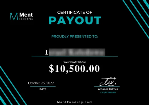 Ment Funding Payout