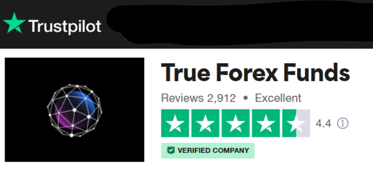 true Forex Funds Trustpilot rating