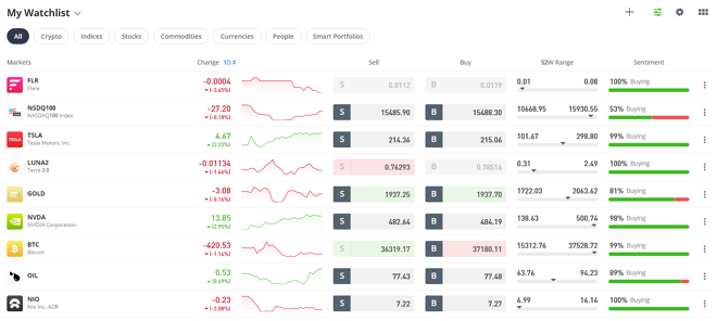 eToro Proprietary Web Trader Platform