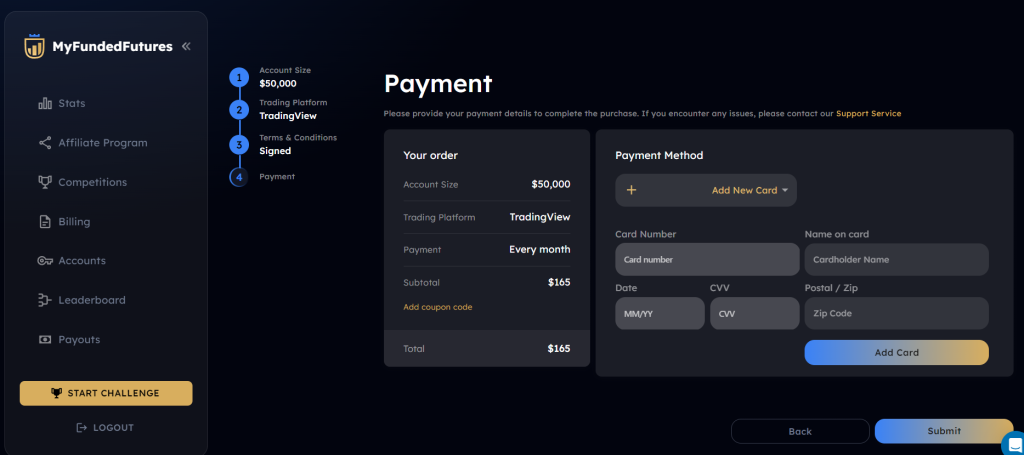 Payment page