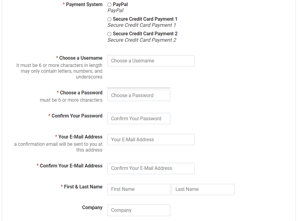 Account-SignUp billing info