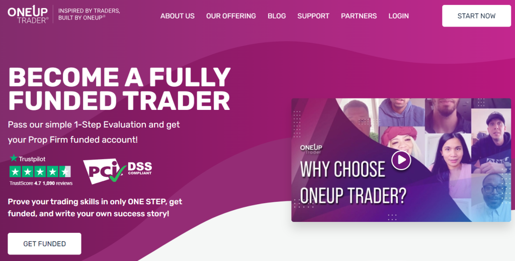 OneUp Trader website