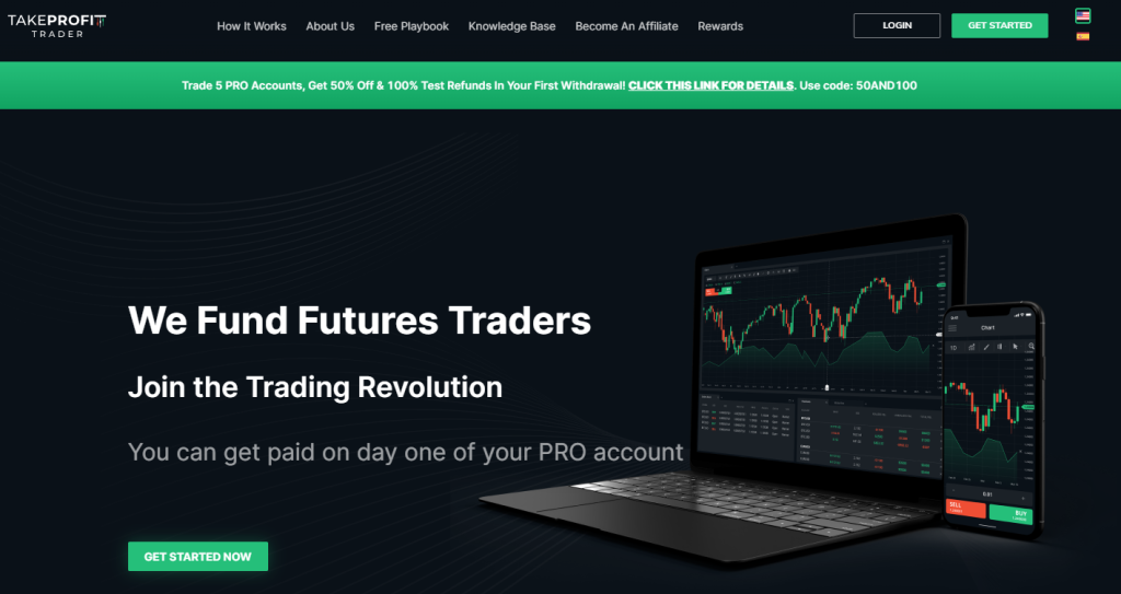 Take Profit Trader website